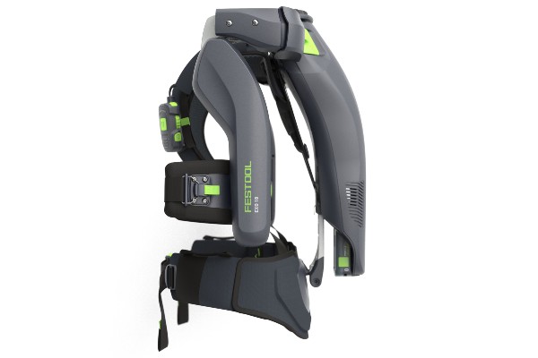 With the ExoActive, Festool presents for the first time an active exoskeleton powered by 18 volt battery power in its extensive battery system.