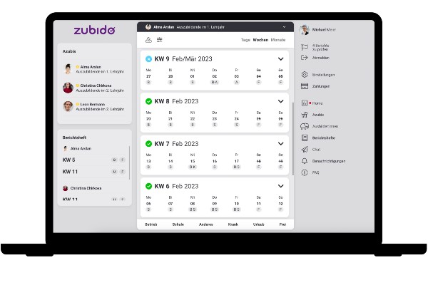 Update für die Azubi-App von Zubido