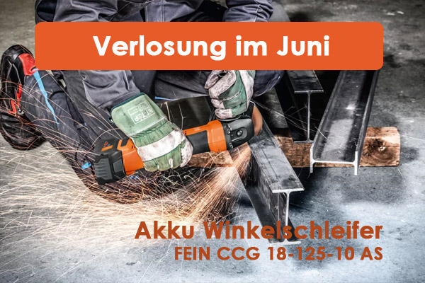 FEIN Akku-Winkelschleifer CCG 18-125-10 AS Verlosung werkzeugforum.de Juni 2023