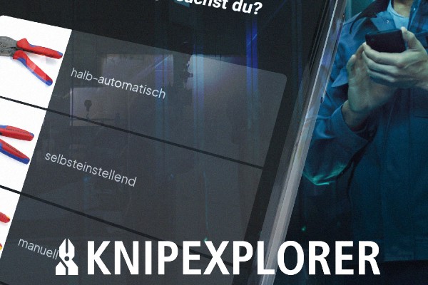 Der KNIPEXplorer, dem Produktfinder für konkrete Anwendungsgebiete.