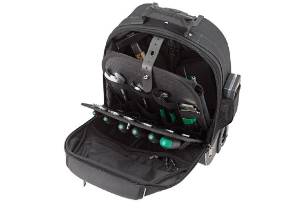 Der Stahlwille Rucksack-Trolley ist der perfekte Begleiter für häufig wechselnde Einsatzorte. Werkzeug lässt sich dank vieler Schlaufen und Halterungen im Rucksack sehr flexibel verstauen.