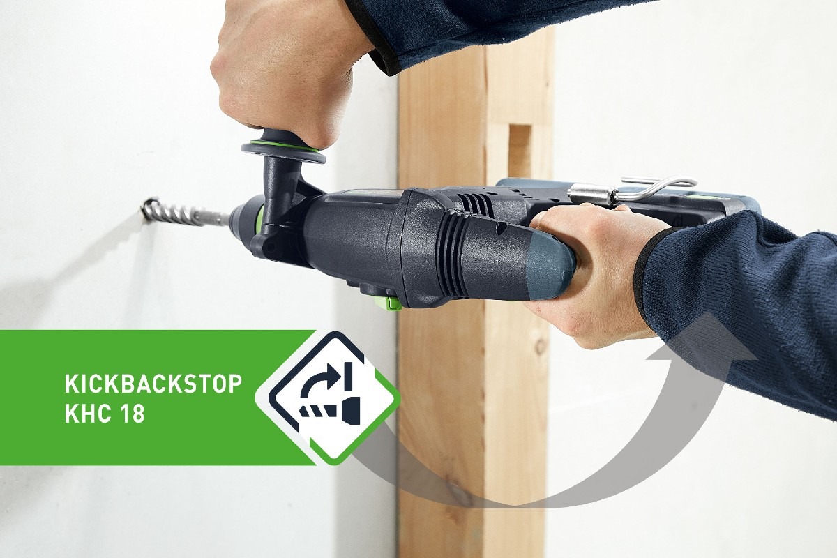KickbackStop und Vibrationsdämpfung für sicheres und komfortables Arbeiten.